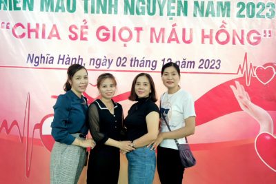 Tham gia ngày hội ” chia sẻ giọt máu hồng” ngày 02/12/2023 tại TT TTVH huyện Nghĩa Hành